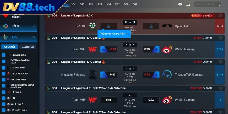Tiện ích nổi bật khi trải nghiệm thể thao ảo tại DV88