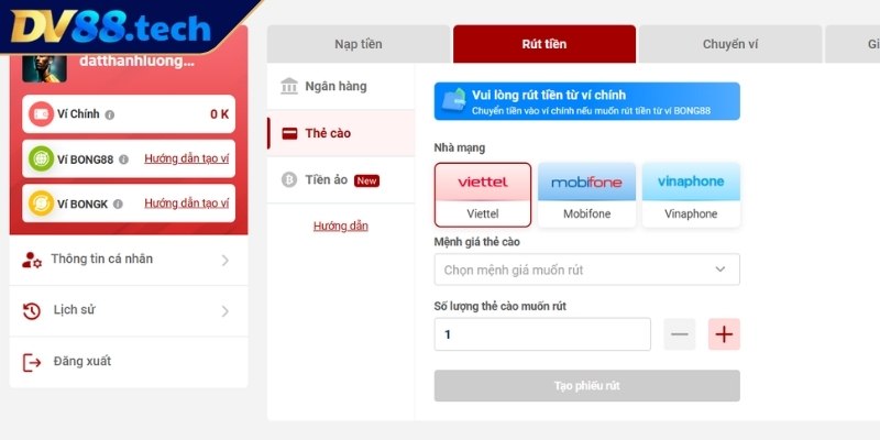 Đảm bảo internet ổn định khi nạp rút tiền DV88
